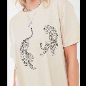 Urban Outfitters Tigers Yellow T shirt Dress